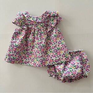 Janie and Jack 3-6 Months Baby Girl Floral Ruffle Top Set Outfit Spring Summer
